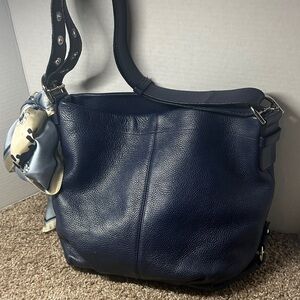 Coach SOHO Navy Blue Leather Shoulder Bag. F15064